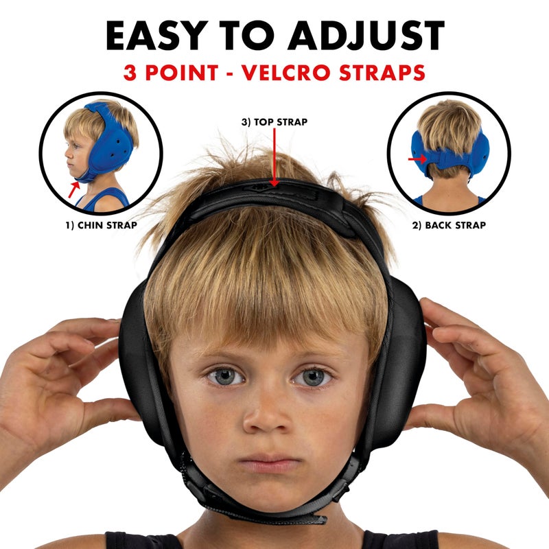 Matman Dynasty Youth Wrestling Headgear â€“ Kids Soft & Comfortable Protective Ear Guards for Wrestling, BJJ & MMA (Black) - Image 4